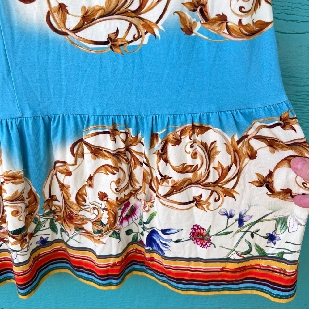 JOHNNY WAS MIDI DRESS MIXED PRINT SHORT SLEEVES SIZE MEDIUM EUC - Picture 5 of 10